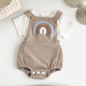 Little Rainbow Dungaree Romper Set